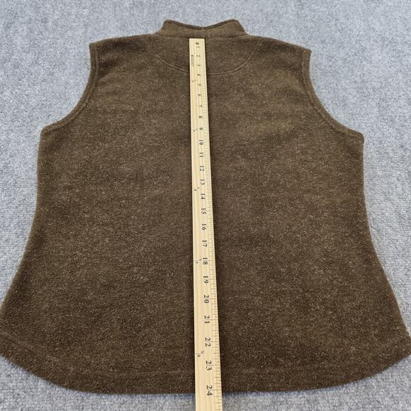 Straight Down Vest Womens XL Brown Fleece Shinnecock Golf 1891 Full Zip Pockets - Picture 6 of 16